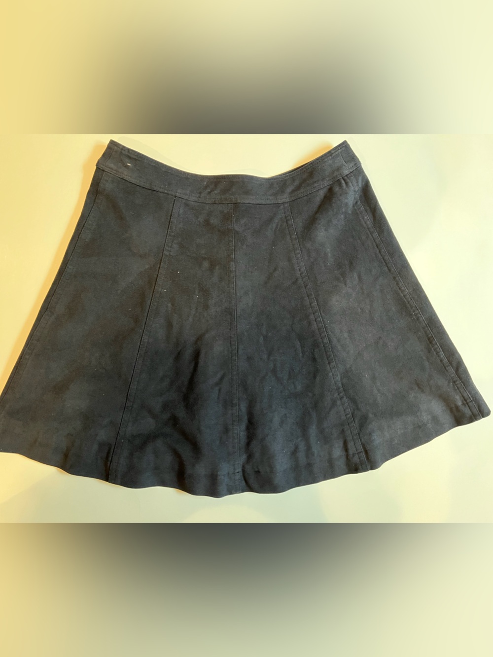 Black Button-Front A-Line Mini Skirt - Picture 2 of 3